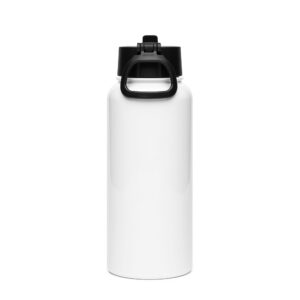 John J. Byrne Stainless steel water bottle with a straw lid