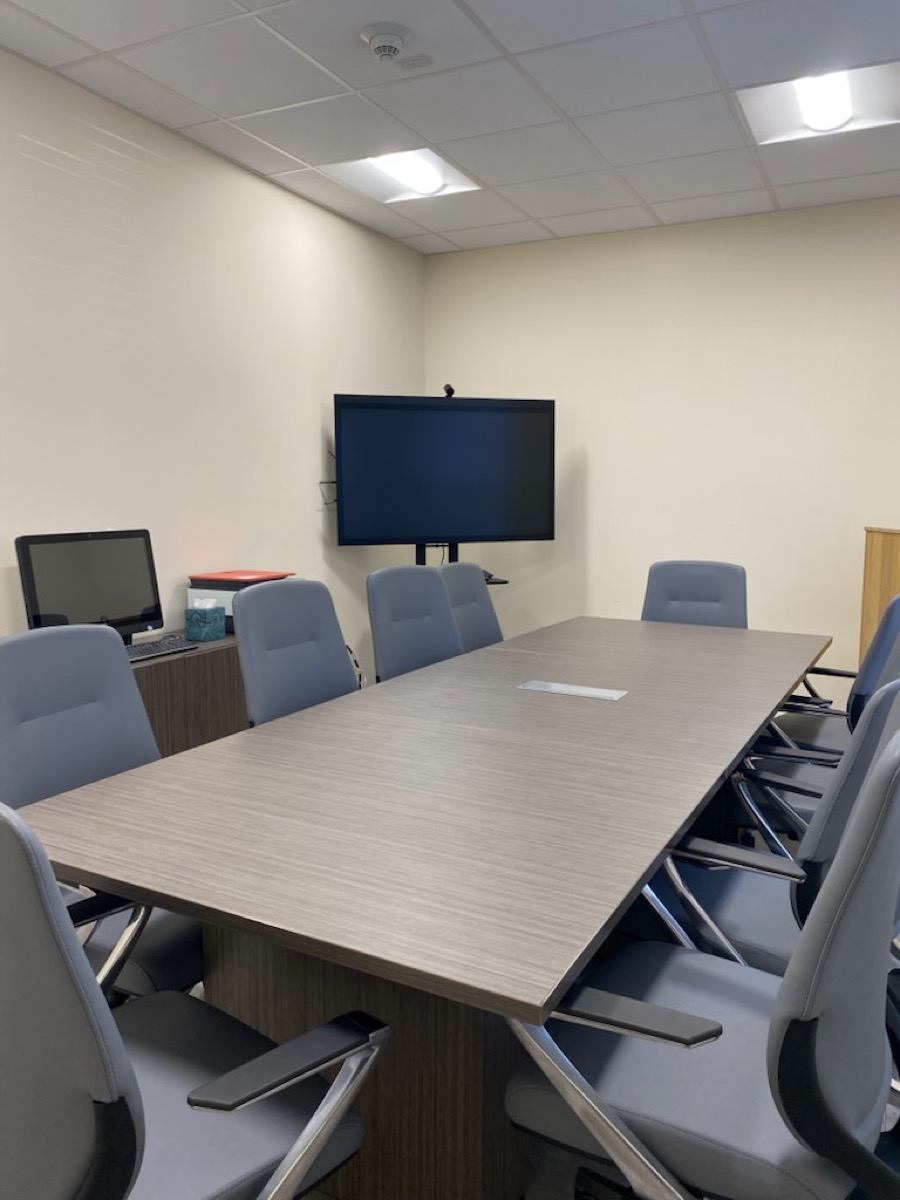 Conference Room table and smart TV