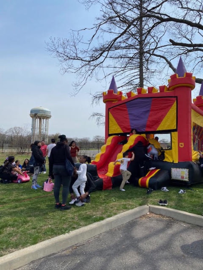 Bounce house at a field event