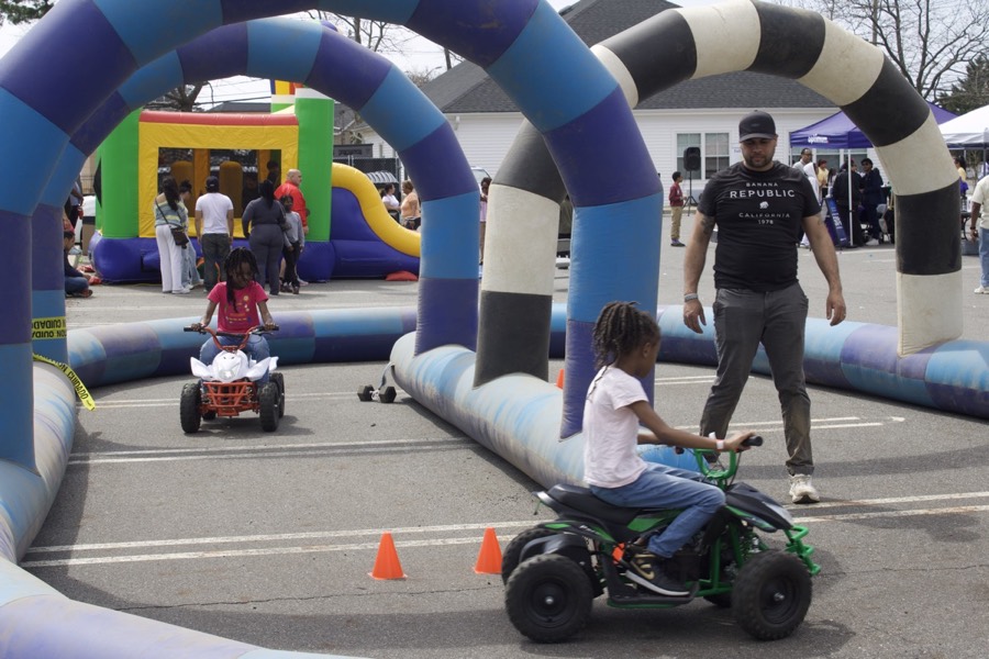 Kids ATV track at a parking lot festival