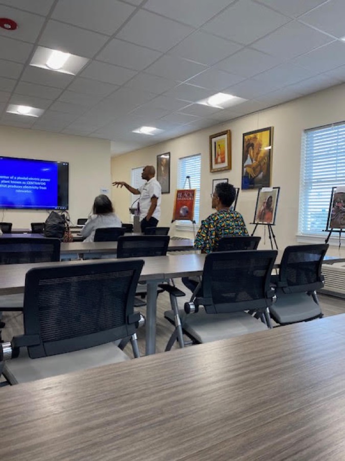 Presentation with art display